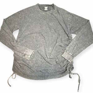 PINK VICTORIA’S SECRET Women’s Charcoal Gray Long Sleeve Cinch Side Top Size Sma